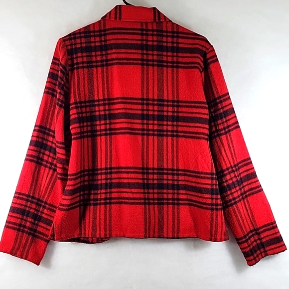 LEMON - GRASS Red And Black Paisley Snap Button Front Jacket Size M - Picture 7 of 7